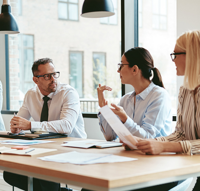 Team of lawyers having a meeting